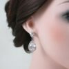 Klasszikus drágakő menyasszonyi fülbevaló