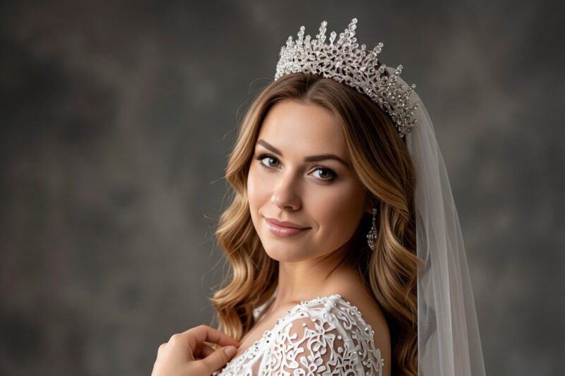Kristály esküvői tiara